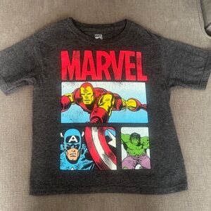Marvel Heroes Charcoal Tee with Red Logo